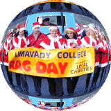 Students holding a banner